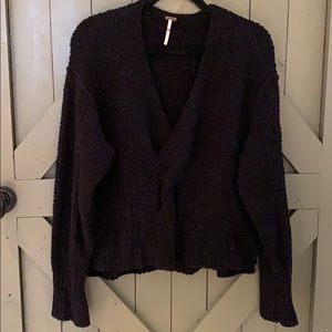 Textured Free People Sweater with Braided Detail